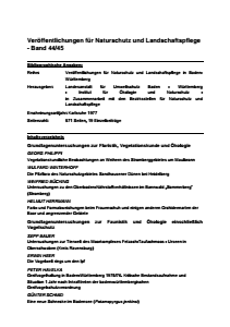 Bild der Titelseite der Publikation: Band 44/45 - Veröffentlichungen für Naturschutz und Landschaftspflege in Baden-Württemberg