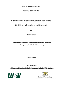 Bild der Titelseite der Publikation: Risiken von Raumtemperatur bei Hitze für ältere Menschen in Stuttgart
