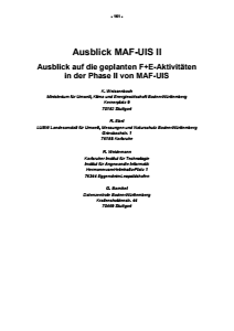 Bild der Titelseite der Publikation: Ausblick MAF-UIS II - Ausblick auf die geplanten F+E-Aktivitäten in der Phase II von MAF-UIS