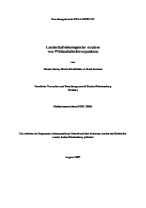 Bild der Titelseite der Publikation: Landschaftsökologische Analyse von Wildunfallschwerpunkten