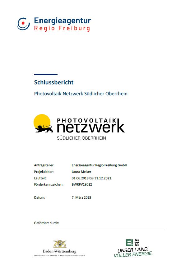 Bild der Titelseite der Publikation: Photovoltaik-Netzwerk Südlicher Oberrhein