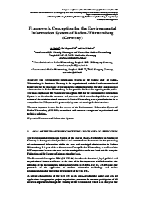 Bild der Titelseite der Publikation: Framework Conception for the Environmental Information System of Baden-Württemberg