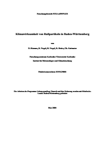 Bild der Titelseite der Publikation: Klimawirksamkeit von Rußpartikeln in Baden-Württemberg