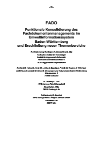 Bild der Titelseite der Publikation: FADO - Funktionale Konsolidierung des Fachdokumentenmanagements im Umweltinformationssystem Baden-Württemberg und Erschließung neuer Themenbereiche