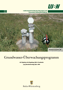 Bild der Titelseite der Publikation: Grundwasserüberwachungsprogramm. Ergebnisse der Beprobung 2008 - Kurzbericht