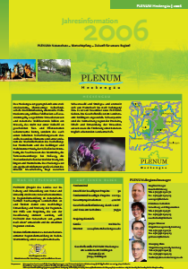 Bild der Titelseite der Publikation: Jahresinformation PLENUM Heckengäu 2006