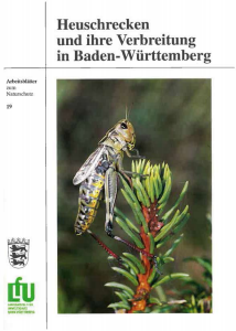 Bild der Titelseite der Publikation: Heuschrecken und ihre Verbreitung in Baden-Württemberg
