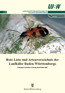 Bild der Titelseite der Publikation: Rote Liste und Artenverzeichnis der Laufkäfer Baden-Württembergs