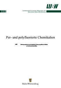 Bild der Titelseite der Publikation: Per- und polyfluorierte Chemikalien