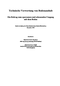 Bild der Titelseite der Publikation: Technische Verwertung von Bodenaushub