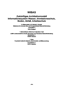 Bild der Titelseite der Publikation: WIBAS - Zukünftiges Architekturmodell Informationssystem Wasser, Immissionsschutz, Boden, Abfall, Arbeitsschutz