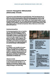 Bild der Titelseite der Publikation: Intensiv-Messgebiet Wilhelmsfeld: Chronik