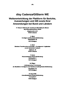 Bild der Titelseite der Publikation: disy Cadenza/ GISterm WE- Weiterentwicklung der Plattform für Berichte, Auswertungen und GIS und ihrer Anwendungen bei Bund und Ländern