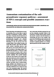Bild der Titelseite der Publikation: Ammonium contamination of the soil-groundwater exposure pathway - assessment of MNA concepts and possible anammox reactions