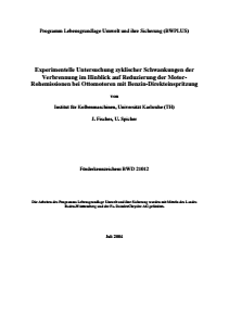 Bild der Titelseite der Publikation: Experimentelle Untersuchung zyklischer Schwankungen der Verbrennung im Hinblick auf Reduzierung der Motor-Rohemissionen bei Ottomotoren mit Benzin-Direkteinspritzung
