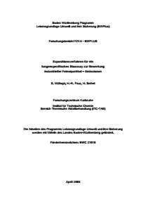 Bild der Titelseite der Publikation: Expositionsverfahren für ein lungenspezifisches Bioassay zur Bewertung industrieller Feinstpartikel - Emissionen