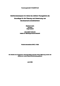 Bild der Titelseite der Publikation: Stoffstromanalysen für kleine bis mittlere Flussgebiete als Grundlage für die Planung und Umsetzung von Gewässerschutzmaßnahmen