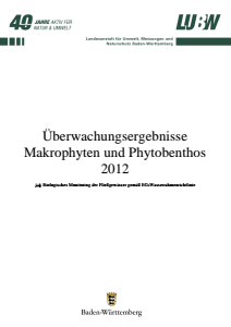 Bild der Titelseite der Publikation: Überwachungsergebnisse Makrophyten und Phytobenthos 2012
