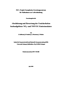 Bild der Titelseite der Publikation: Abschätzung und Bewertung der Unsicherheiten hochaufgelöster NOx- und NMVOC-Emissionsdaten