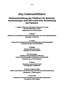 Bild der Titelseite der Publikation: disy Cadenza/GISterm - Weiterentwicklung der Plattform für Berichte, Auswertungen und GIS sowie ihre Anwendung bei Partnern