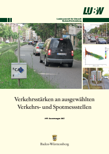 Bild der Titelseite der Publikation: Verkehrsstärken an ausgewählten Verkehrs- und Spotmessstellen. Auswertungen 2015