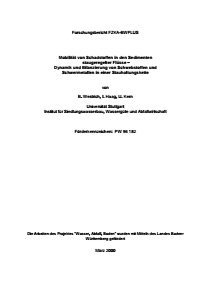 Bild der Titelseite der Publikation: Mobilität von Schadstoffen in den Sedimenten staugeregelter Flüsse - Dynamik und Bilanzierung von Schwebstoffen und Schwermetallen in einer Stauhaltungskette