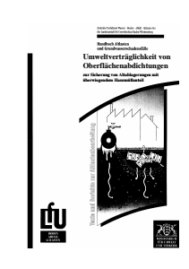 Bild der Titelseite der Publikation: Umweltverträglichkeit von Oberflächenabdichtungen