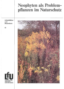 Bild der Titelseite der Publikation: Neophyten als Problempflanzen im Naturschutz