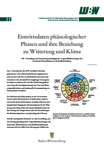 Bild der Titelseite der Publikation: Eintrittsdaten phänologischer Phasen und ihre Beziehung zu Witterung und Klima