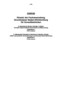 Bild der Titelseite der Publikation: GWDB - Einsatz der Fachanwendung Grundwasser Baden-Württemberg für Umweltbehörden