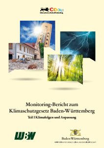 Bild der Titelseite der Publikation: Monitoring-Bericht zum Klimaschutzgesetz Baden-Württemberg