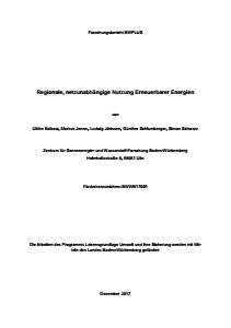 Bild der Titelseite der Publikation: Regionale, netzunabhängige Nutzung erneuerbarer Energien