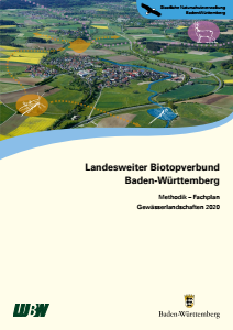 Bild der Titelseite der Publikation: Landesweiter Biotopverbund Baden-Württemberg (Methodik - Fachplan Gewässerlandschaften 2020)