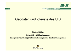 Bild der Titelseite der Publikation: Geodaten und -dienste des UIS