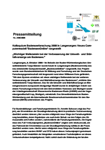 Bild der Titelseite der Publikation: Kolloquium Bodenseeforschung 2008 in Langenargen: Neues Computermodell BodenseeOnline vorgestellt