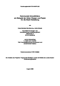 Bild der Titelseite der Publikation: Kommunale Umweltbilanz am Beispiel der Güter Wasser und Papier für die Stadt Heidelberg