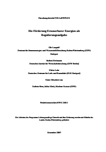 Bild der Titelseite der Publikation: Die Förderung Erneuerbarer Energien als Regulierungsaufgabe