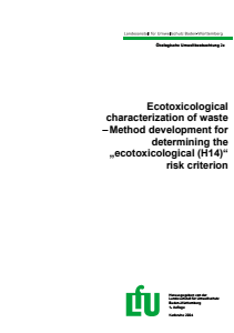 Bild der Titelseite der Publikation: Ecotoxicological characterization of waste