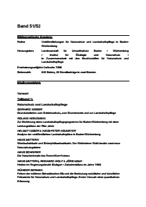 Bild der Titelseite der Publikation: Band 51/52 - Veröffentlichungen für Naturschutz und Landschaftspflege in Baden-Württemberg