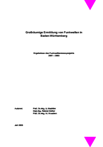 Bild der Titelseite der Publikation: Großräumige Ermittlung von Funkwellen in Baden-Württemberg