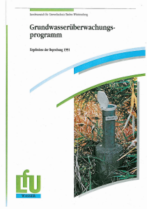 Bild der Titelseite der Publikation: Grundwasserüberwachungsprogramm. Ergebnisse der Beprobung 1991