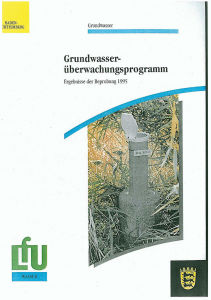 Bild der Titelseite der Publikation: Grundwasserüberwachungsprogramm. Ergebnisse der Beprobung 1995