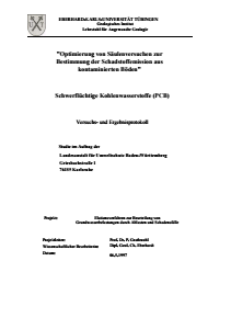 Bild der Titelseite der Publikation: Schwerflüchtige Kohlenwasserstoffe (PCB) - Optimierung von Säulenversuchen zur Bestimmung der Schadstoffemission aus kontaminierten Böden