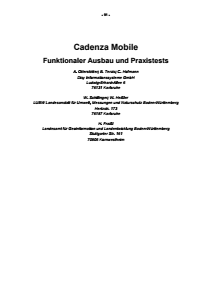 Bild der Titelseite der Publikation: Cadenza Mobile - Funktionaler Ausbau und Praxistests