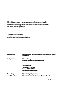 Bild der Titelseite der Publikation: PLENUM Evaluation Ackerprojekte Endbericht 2007