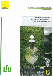 Bild der Titelseite der Publikation: Arzneimittelrückstände und endokrin wirkende Stoffe in der aquatischen Umwelt