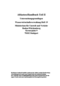 Bild der Titelseite der Publikation: Altlastenhandbuch Teil II, Untersuchungsgrundlagen