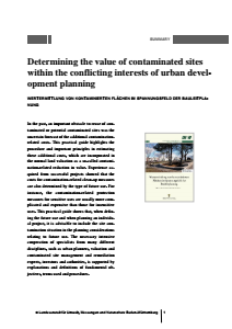 Bild der Titelseite der Publikation: Determining the value of contaminated sites within the conflicting interests of urban development planning