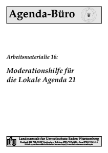 Bild der Titelseite der Publikation: Arbeitsmaterialie 016: Moderationshilfe für die Lokale Agenda 21