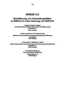 Bild der Titelseite der Publikation: WIBAS 5.0 - Modellierung von Anwendungsfällen in WIBAS 5.0 unter Nutzung von SERVUS